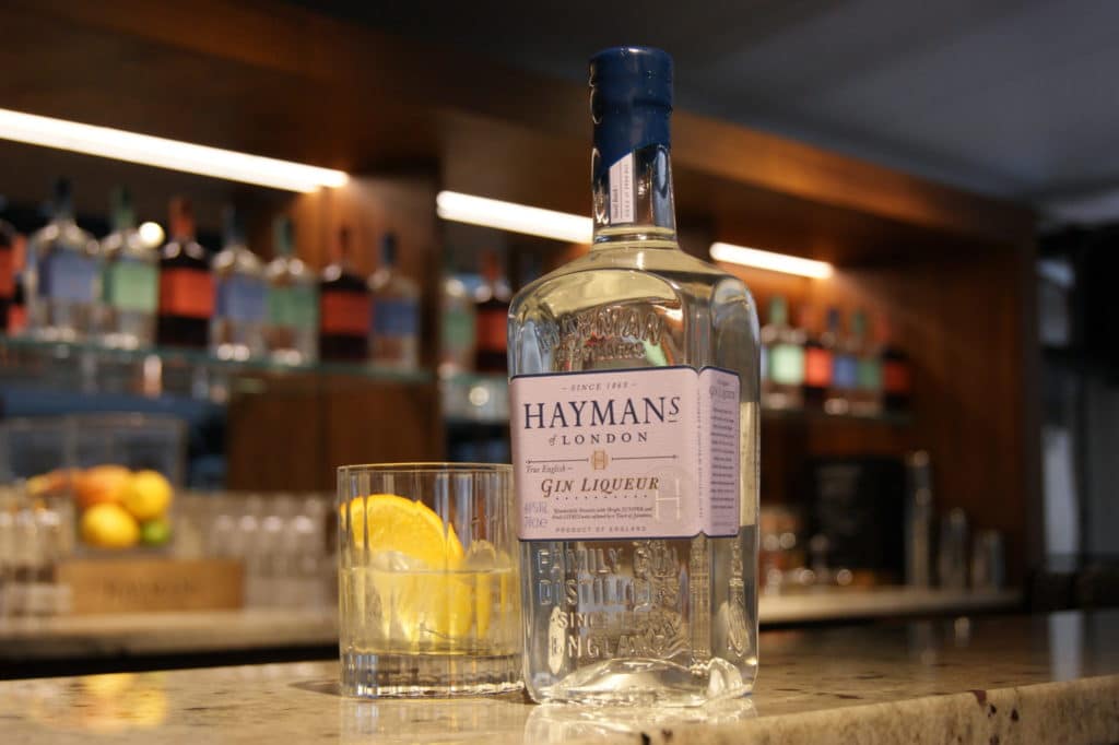 Hayman's Gin Liqueur on a bar