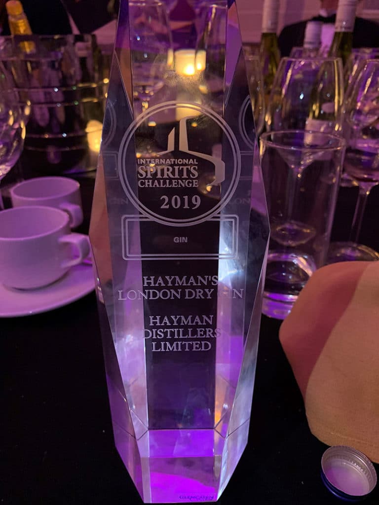 Hayman's Gin award Winners 2019