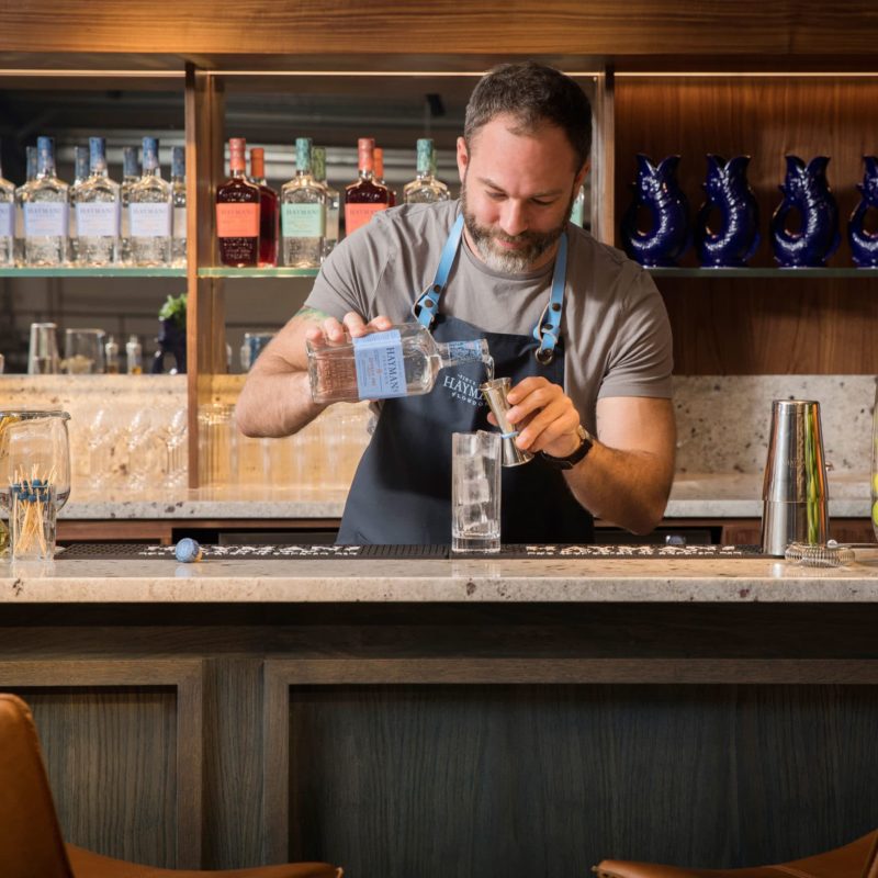 Bartender making a drink with Hayman's London Dry Gin