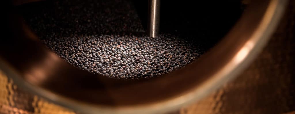 Juniper berries inside a still