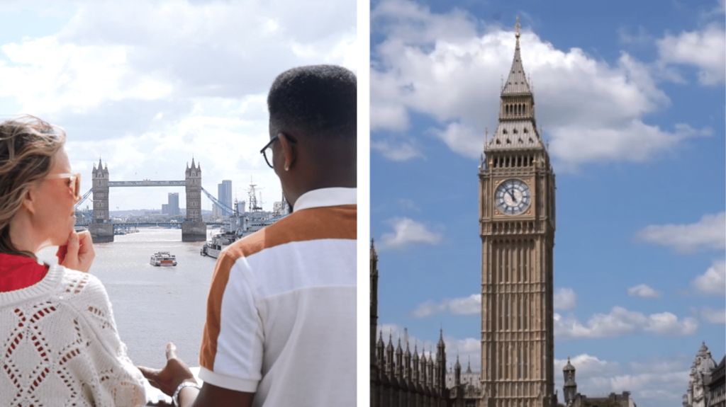 London bridge, couple, big ben view